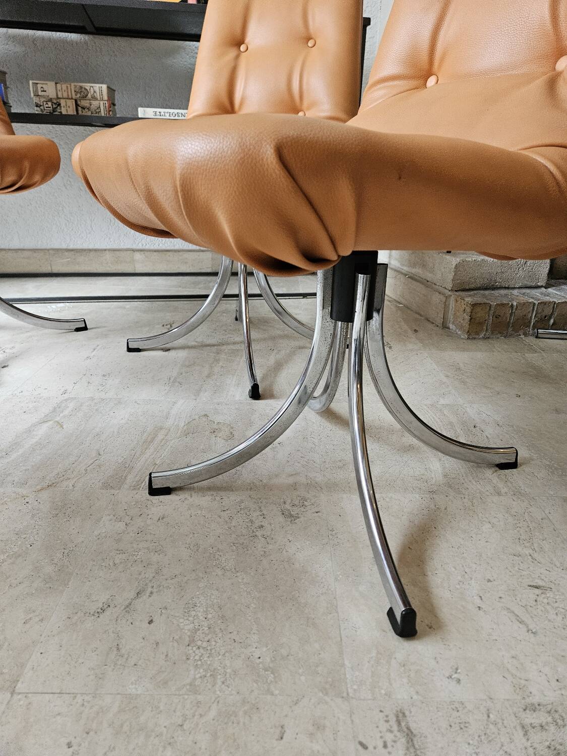 4 chaises pivotantes Gastone Rinaldi pour Rima
