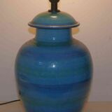 Ceramic lamp foot by Aldo Londi for Bistossi in the Rimini blue series