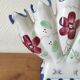 Tulip vase/bouquet holder in hand-painted earthenware