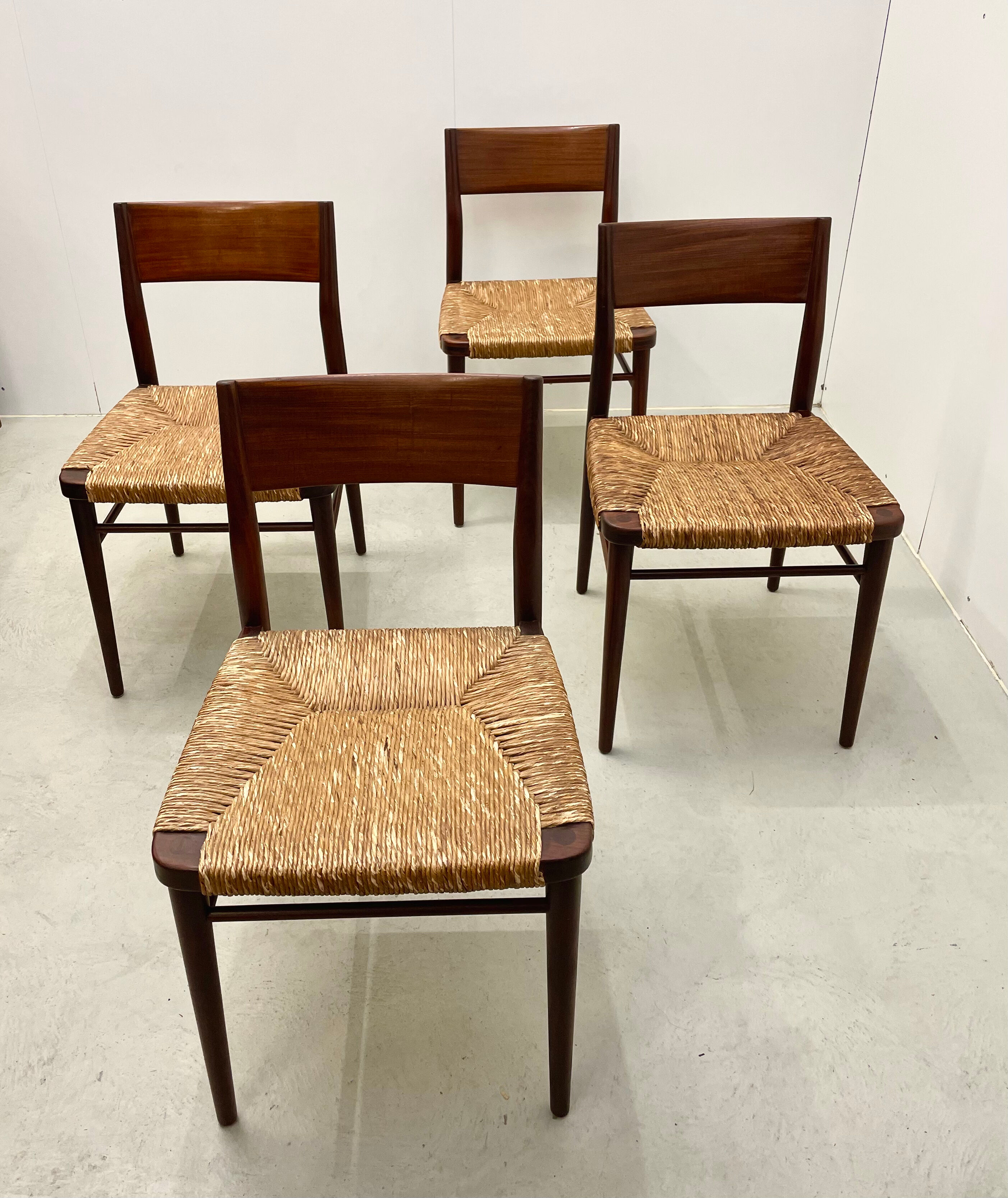4x MidCentury Papercord Chairs by Hartmut Lohmeyer for Wilkhahn