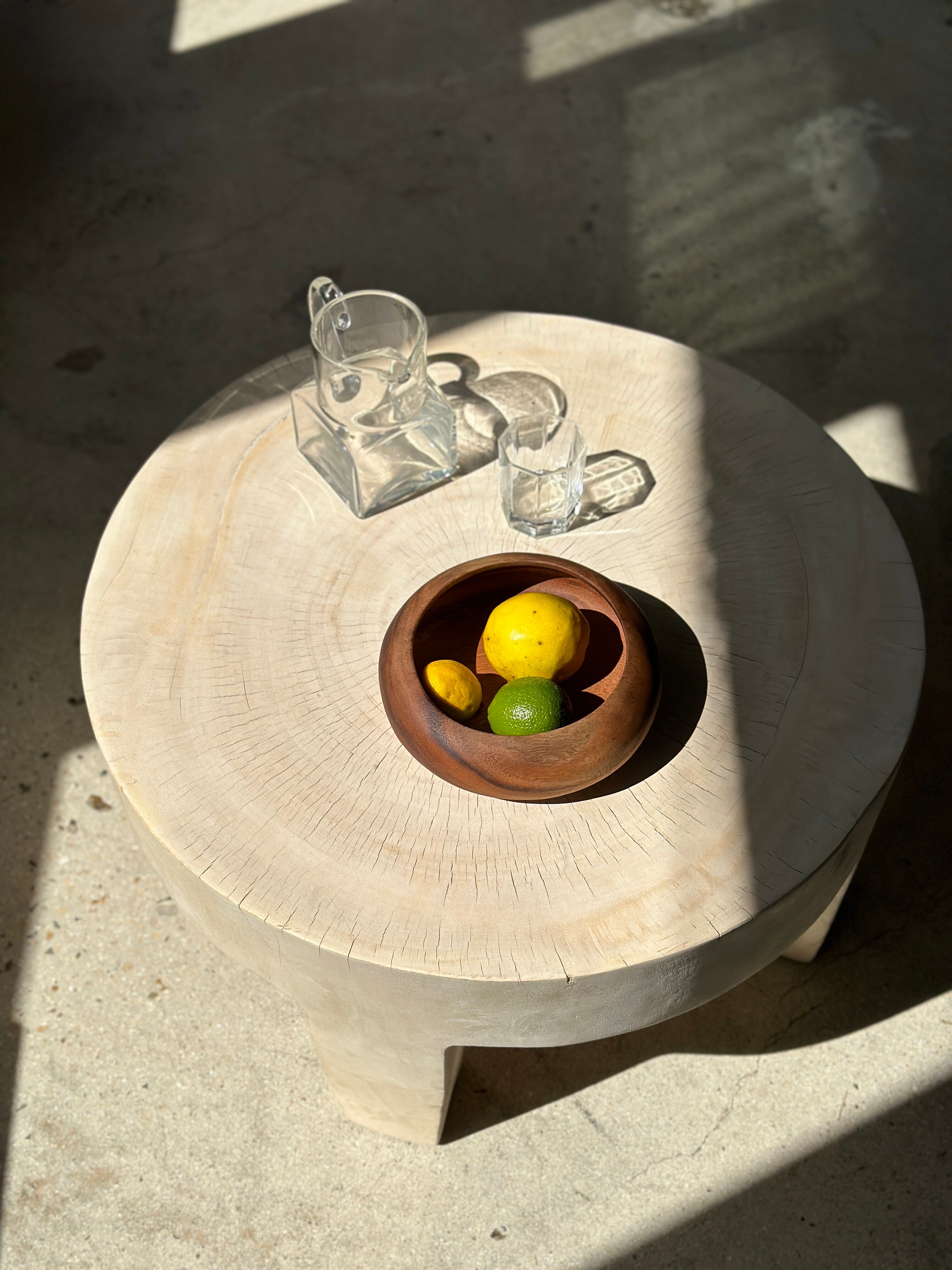 Bowl or monoxyl teak cut d:25.5