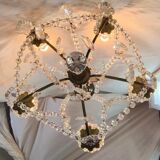 Chandelier with 5 lights in bronze and crystal