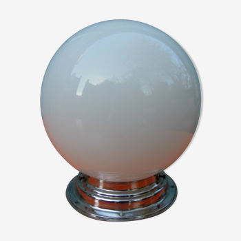 White opaline globe, ceiling lamp, vintage