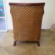 Colonial style armchair - woven rattan and exotic wood - vintage