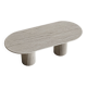 Oval Travertine Dining Table - Fluted Legs