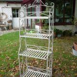 Étagère pliante blanche en fer forgé