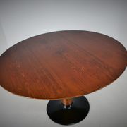1969s beech round dining table, Czechoslovakia