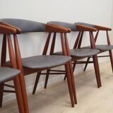 Set of four teak chairs, Danish design, 1960s, designer: Ejner Larsen & Aks