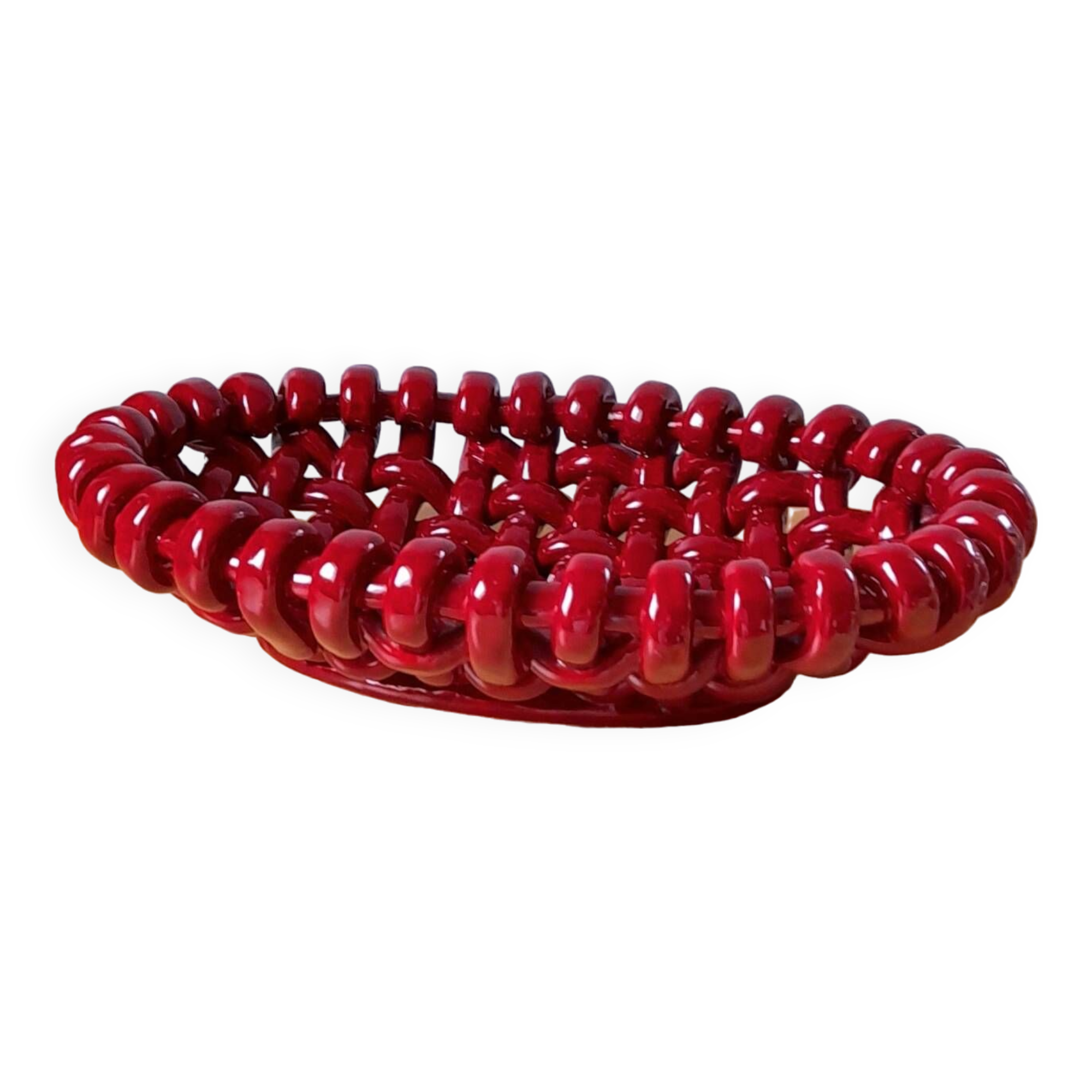 J.Massier Vallauris braided fruit bowl