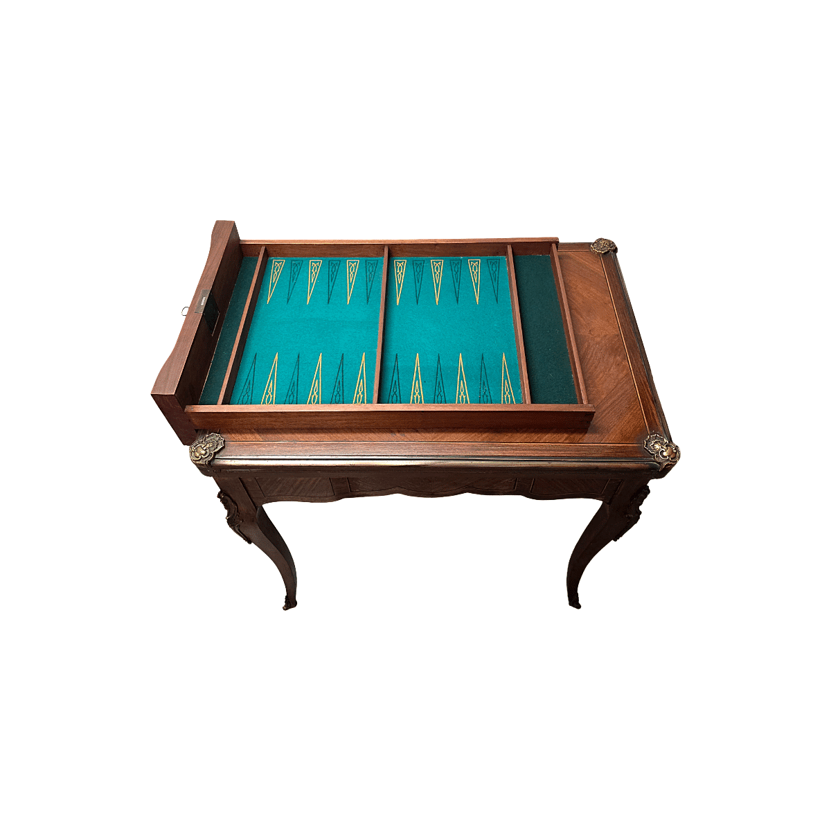 French Louis XV Style Gaming Table With Marquetry, 1960s
