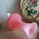 Pink opaline soliflore vase and vintage transparent foot