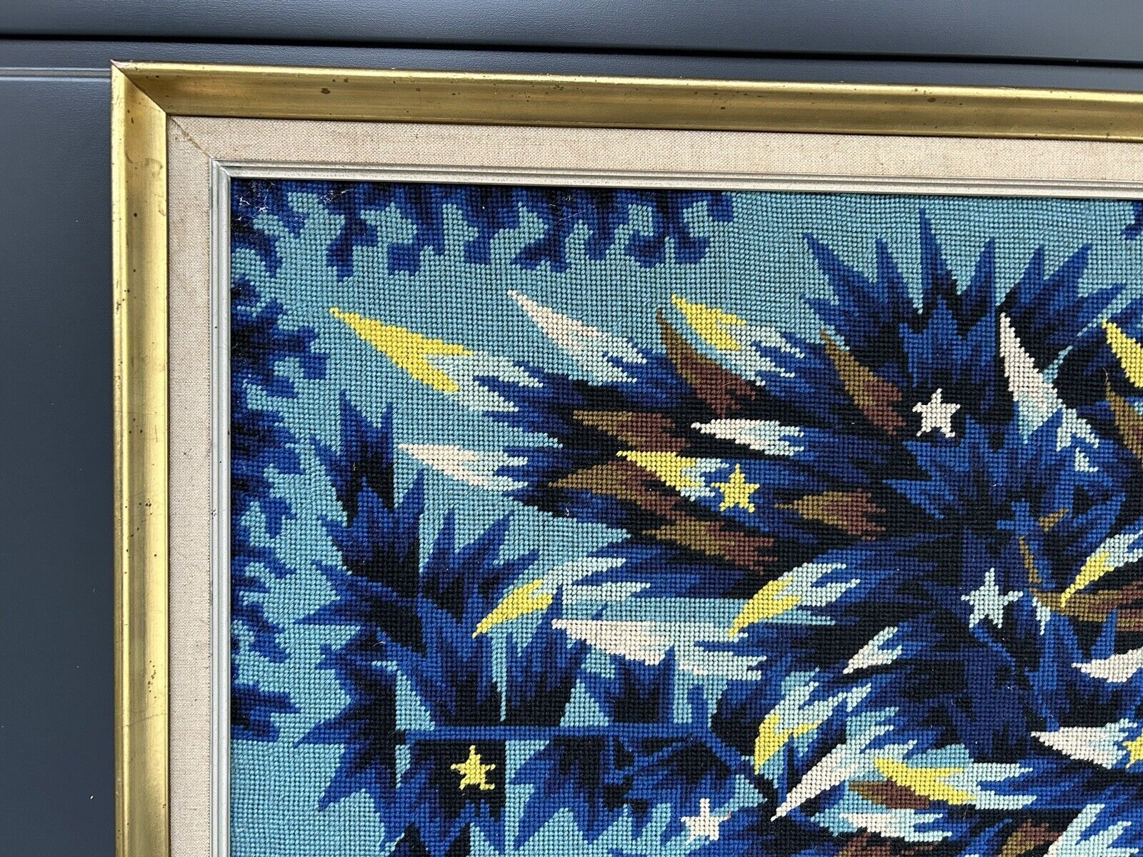 Vintage tapestry 70s Alain Cornic "La Nuit"