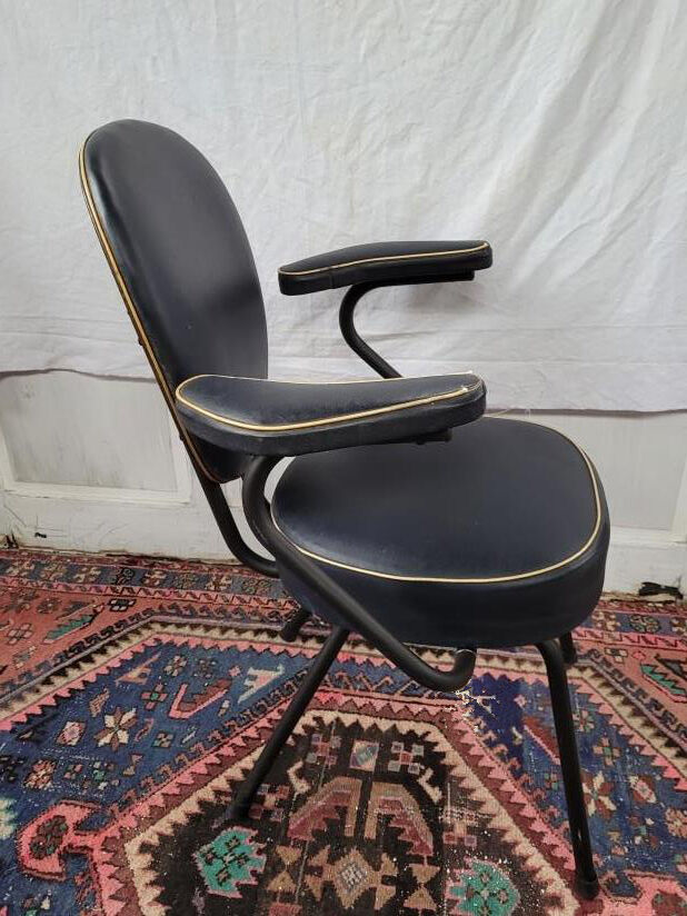 Metal and skai hairdresser's armchair 60s