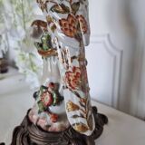 Parrot Candle Holder, Enameled Porcelain and Bronze, Late 19th Century