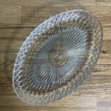 Vintage crystal appetizer tray with geometric pattern