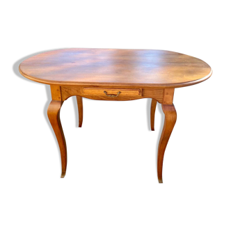 Small vintage round table with stylish drawer