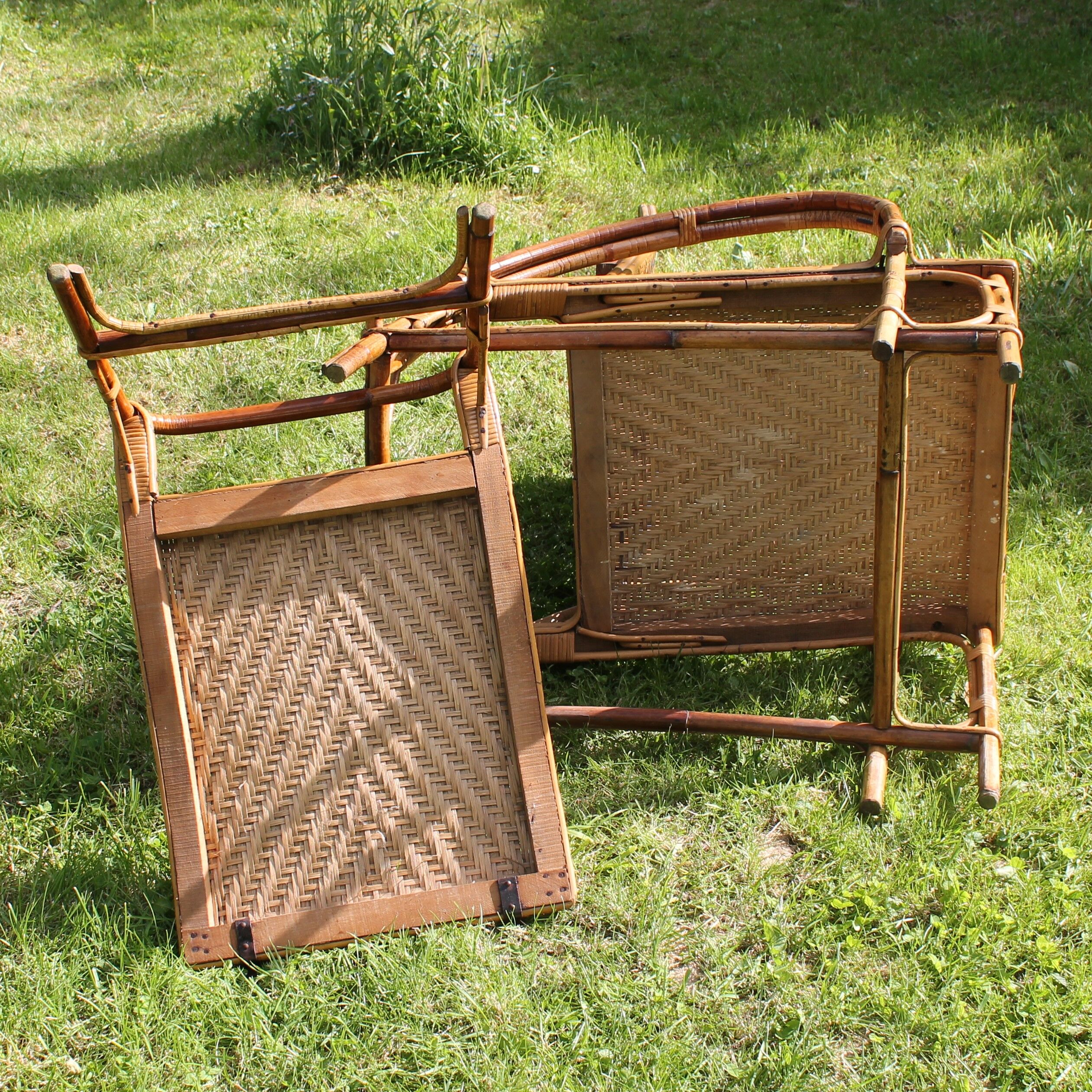 Vintage rotin transat