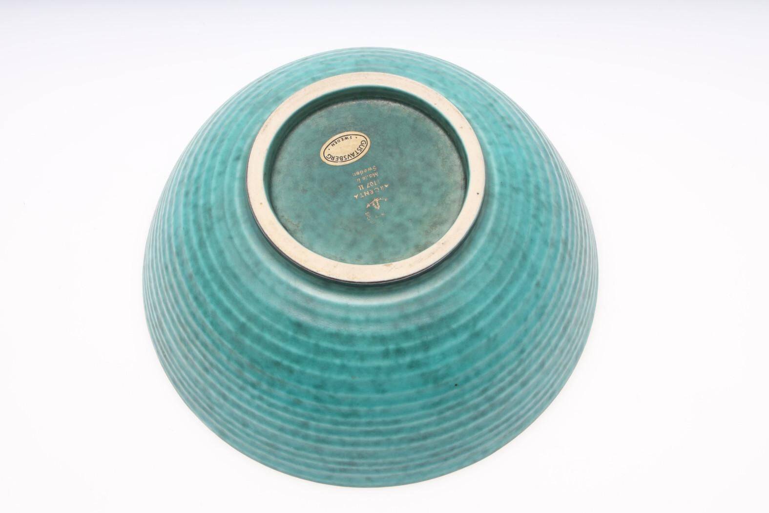 Bowl Wilhelm Kate in ceramic and silver Argenta Gustavsberg Sweden 1950