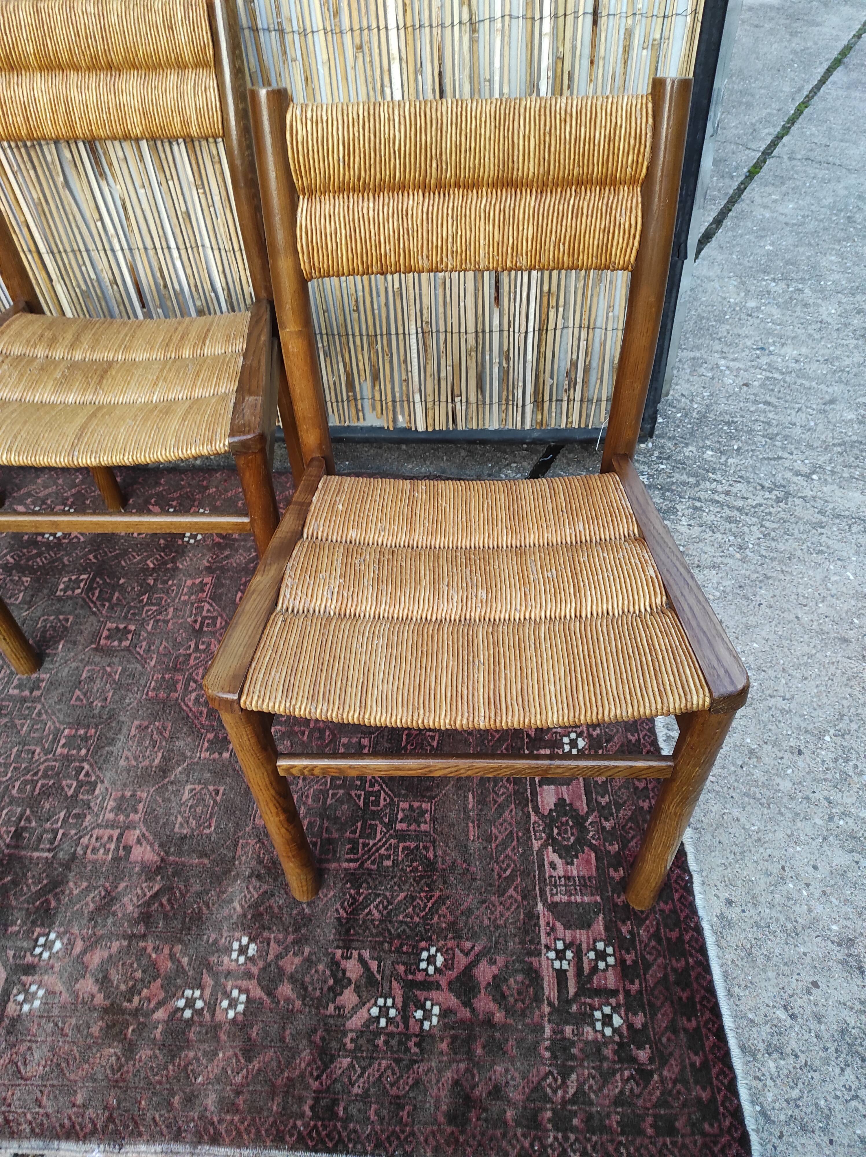 Lot 4 straw chairs by Pierre Gautier-Delaye, weekend model