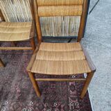 Lot 4 straw chairs by Pierre Gautier-Delaye, weekend model