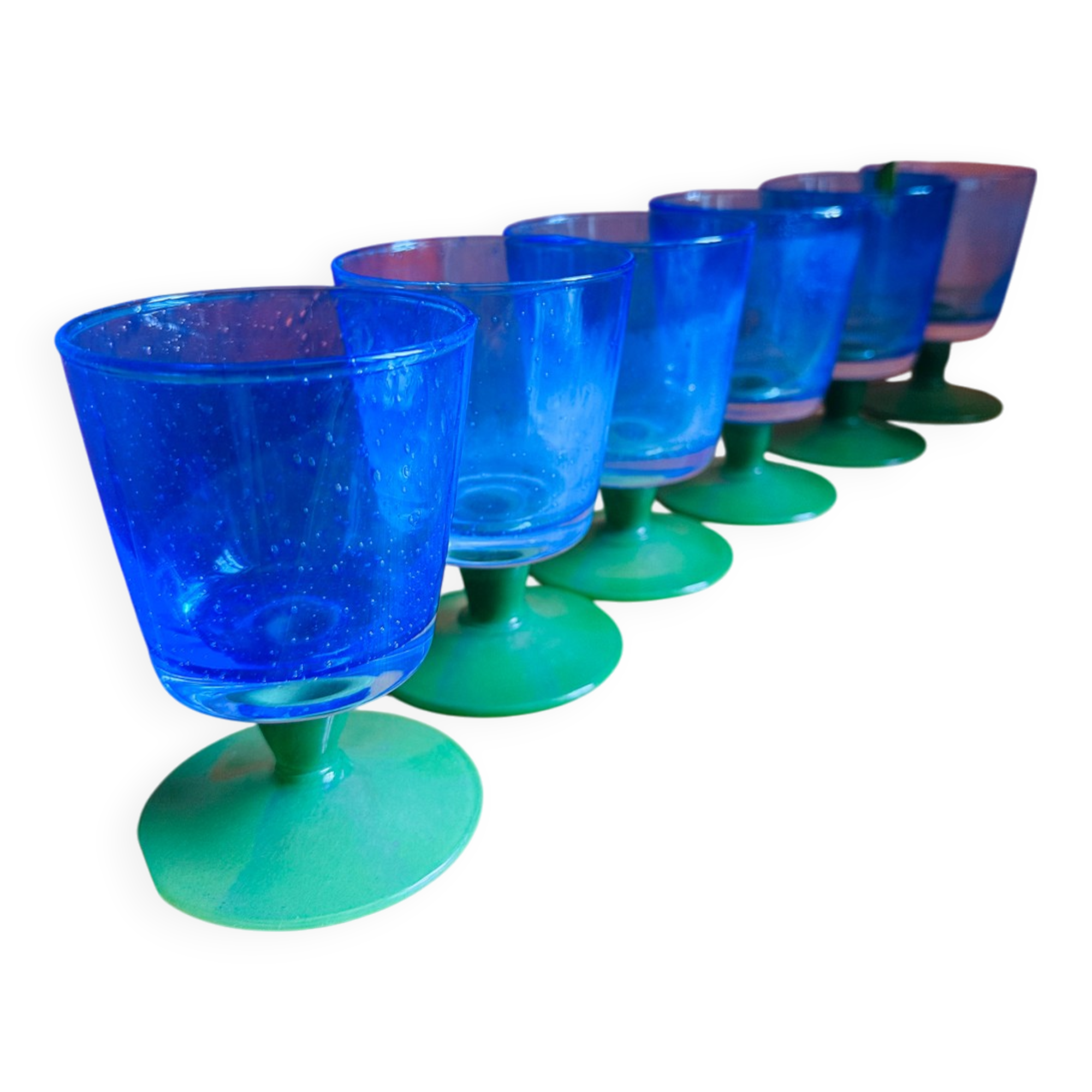 6 verres bullé Villeroy & Boch Serra Blue