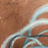 Kathy, oil on canvas, abstract painting, brutalist, 1967