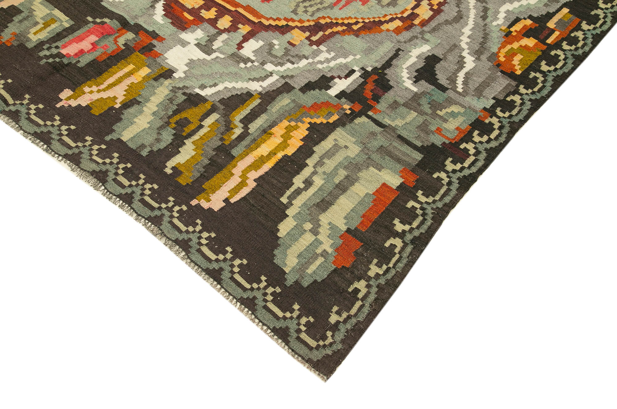 Tapis rose de moldavie kilim 188 x 327 cm
