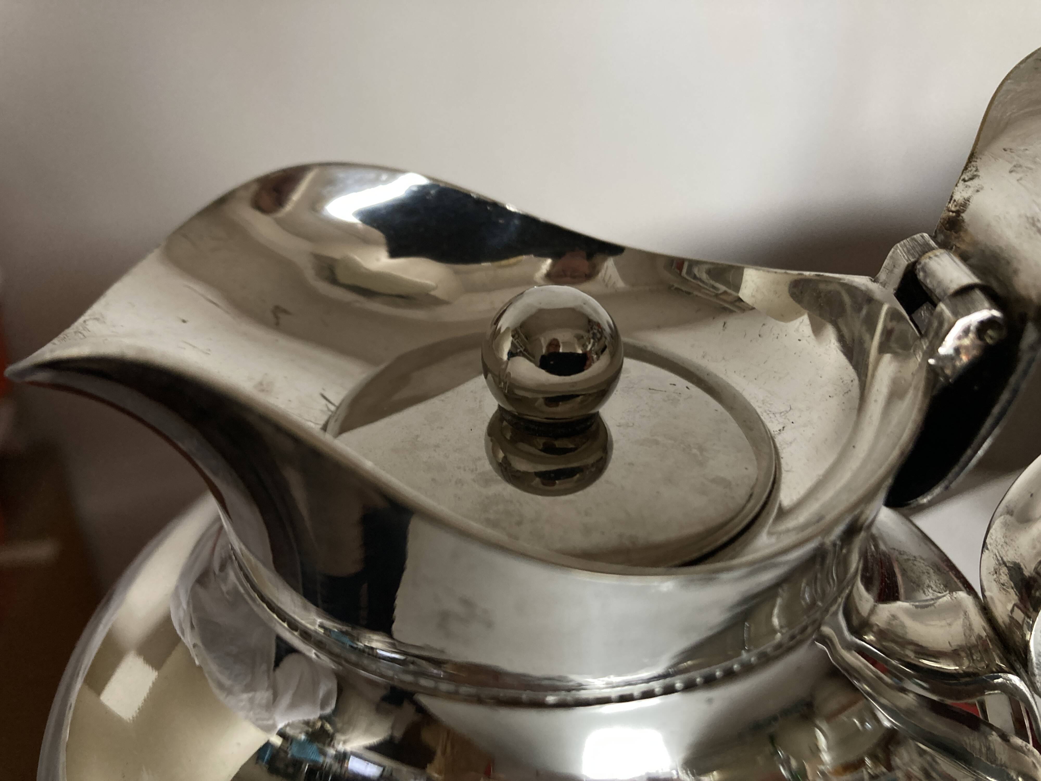 Neo-classical silver-plated metal insulated living room pitcher from Italy, 1970s