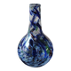 Designer Ball Vase in blown art glass, Murano style. Multi-colored speckles/smoke swirls. Dim 26 x 13 cm
