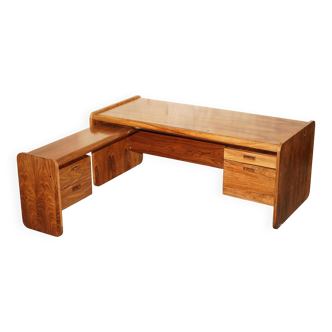 Left corner desk in Brazilian wood Mid Century Modern style