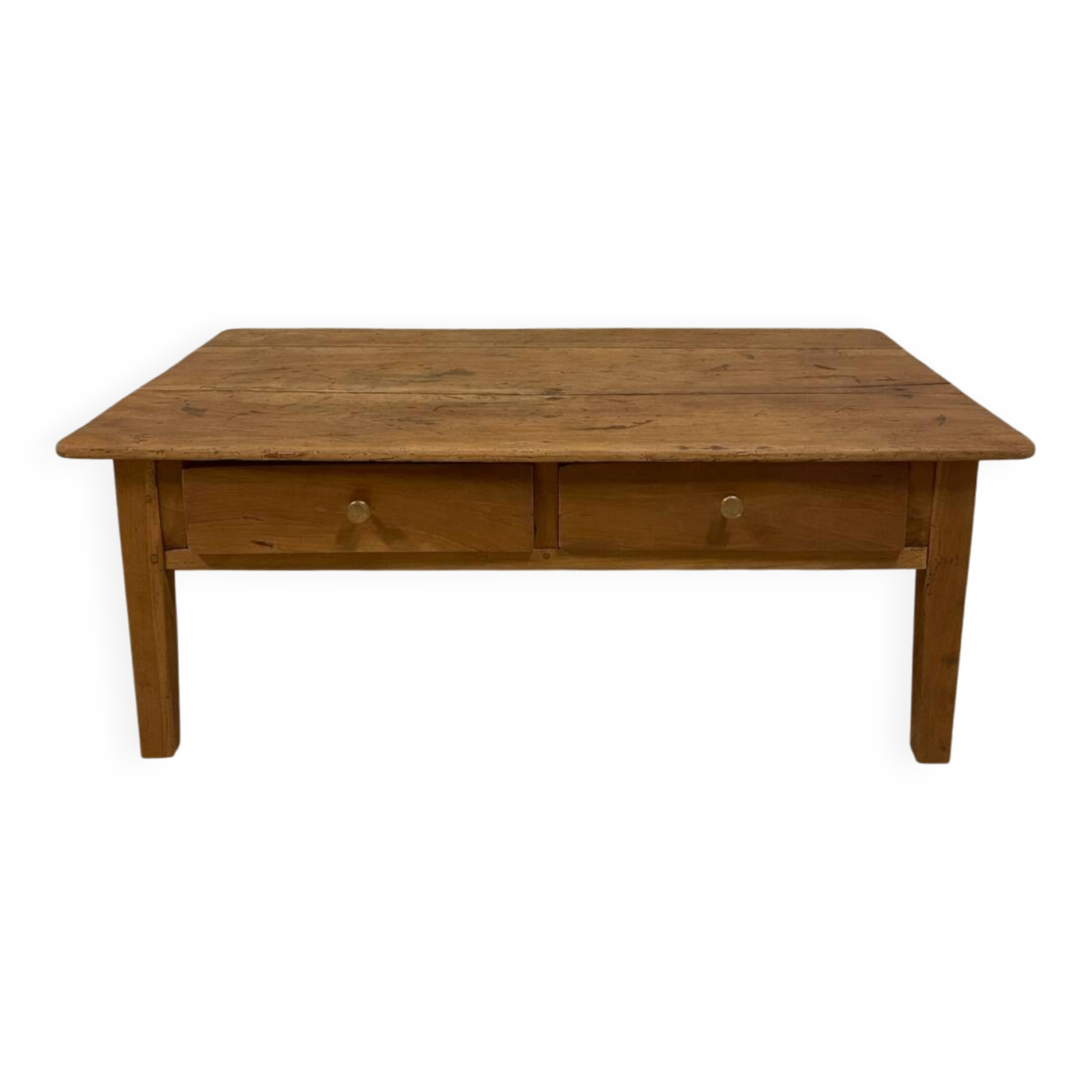 Solid wood coffee table with 2 drawers – chic country style