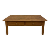 Solid wood coffee table with 2 drawers – chic country style