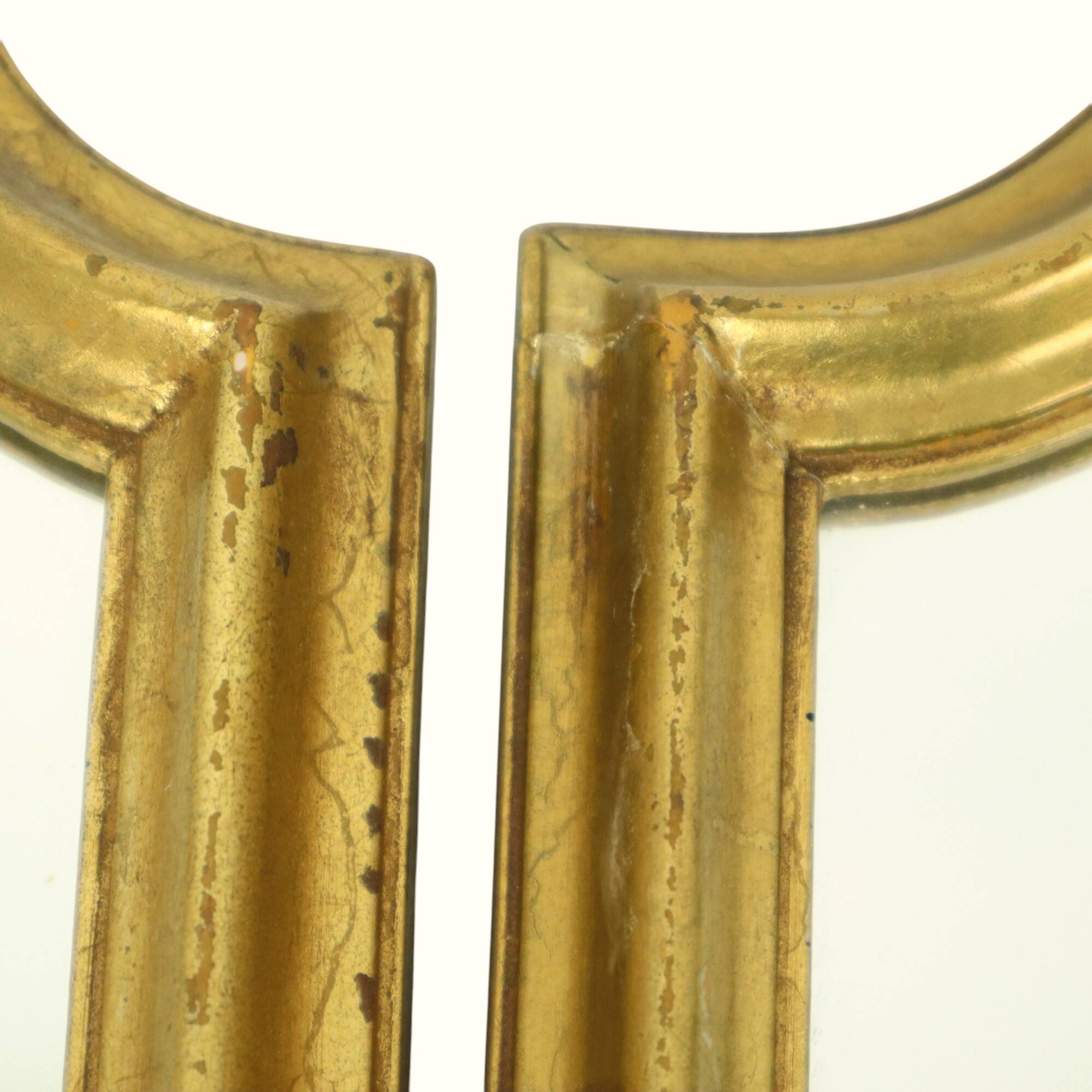 Vintage Triptych Mirror Gold Leaf Gilded Hollywood Regency 86cm