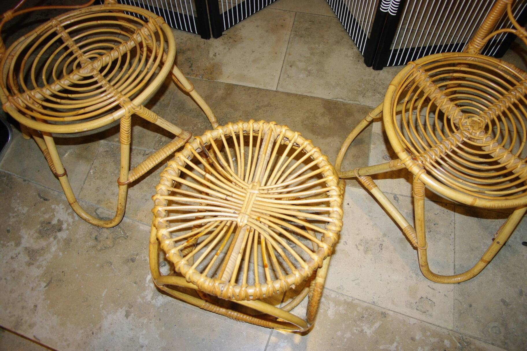 VINTAGE BAMBOO LIVING ROOM SET  1960s