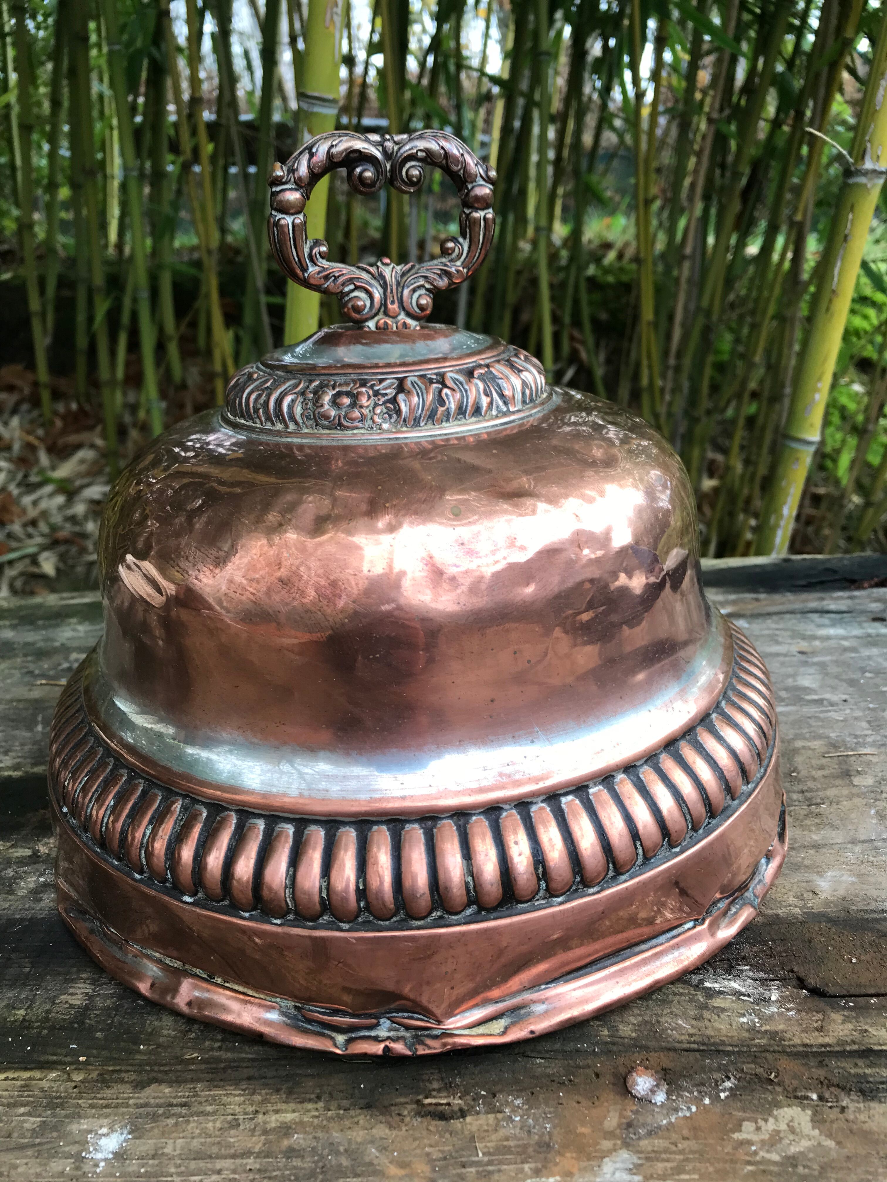 Old copper bell, copper kitchen utensil