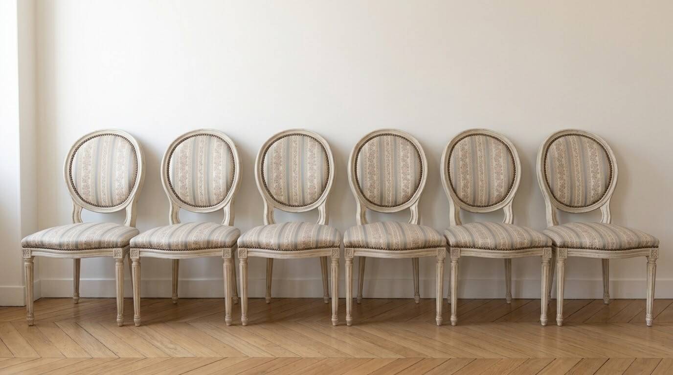 Classic white wooden dining chair