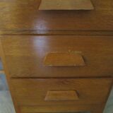 Vintage modernist desk - 5 drawers - shelf - 1950s - closure mechanism