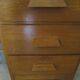 Vintage modernist desk - 5 drawers - shelf - 1950s - closure mechanism