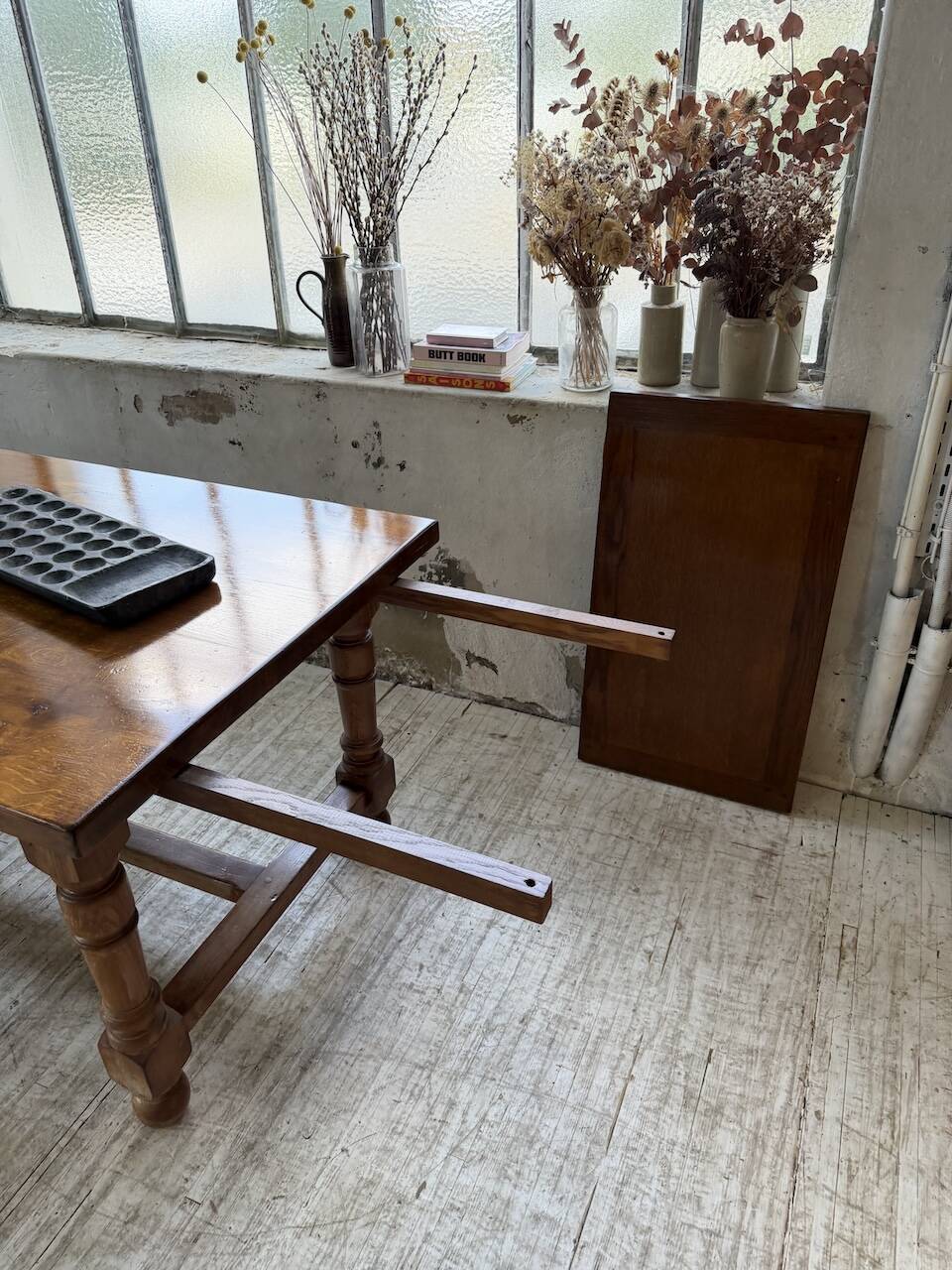 Table repas style drapière noyer 2m5/3m5 1900
