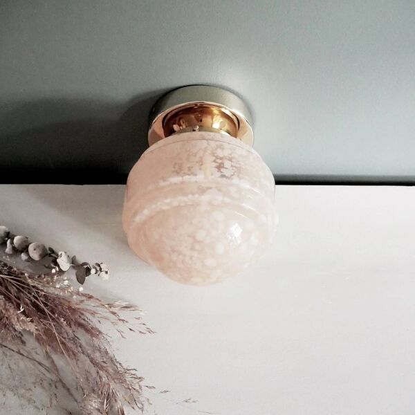 Applique en verre de Clichy rose