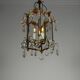 Louis XV style lantern in bronze with drop-shaped pendants, around 1900.