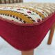 1960s, set of 2 Danish easy chairs, traditional Danish woven wool fabric.