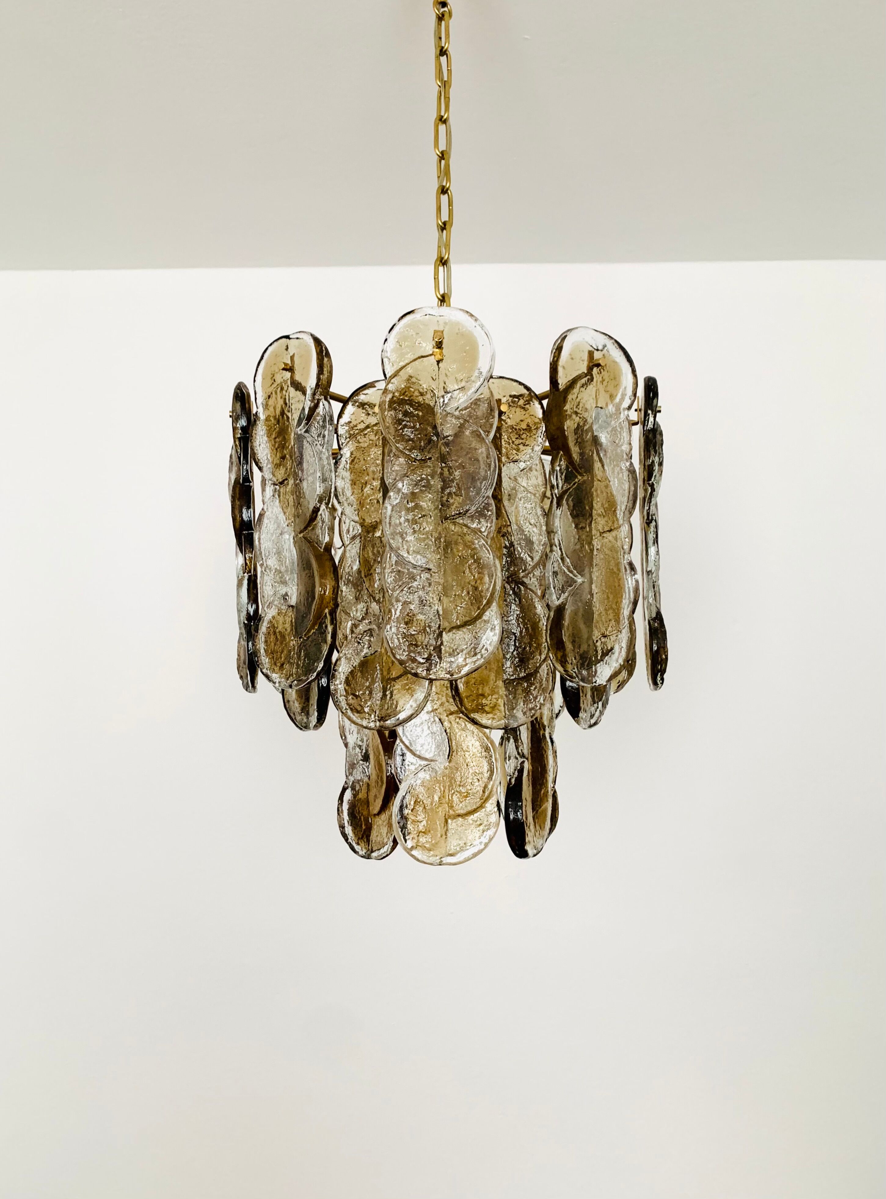 Large smoked glass citrus chandelier by j.t. kalmar