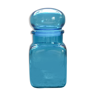 Blue dash bottle glass jar apothecary bottle