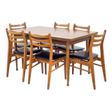 Scandinavian dining set, extendable table + six chairs - 197