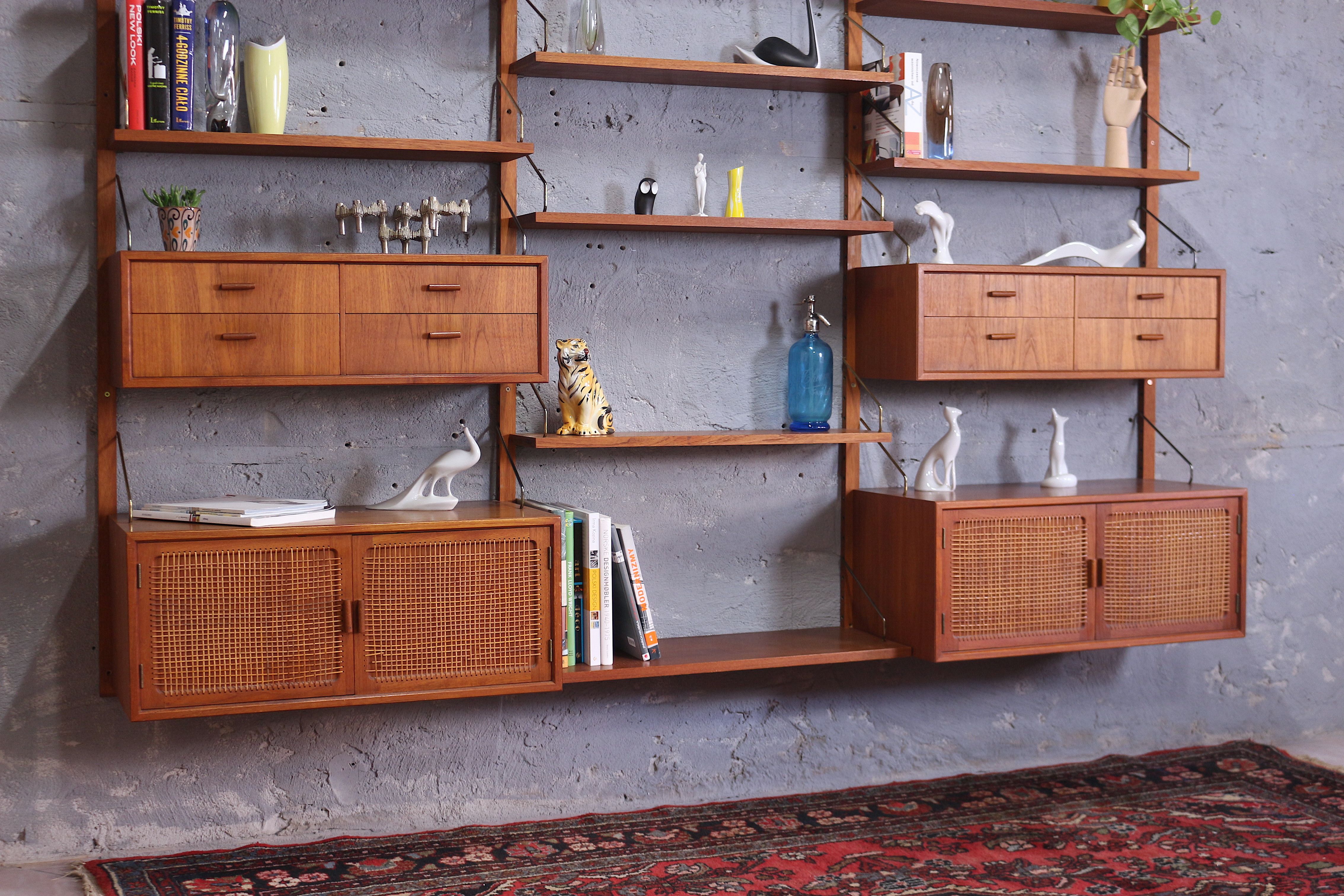 Mid century teak wall unit by Gustav Bahus, Norway 1960's