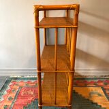 Vintage bamboo and rattan shelf