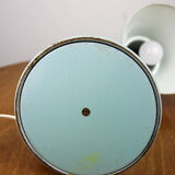 Adjustable Desk Lamp in Blue and Sand Painted Metal and Chrome-Plated Spiral Arm, 1970s, Set of 2