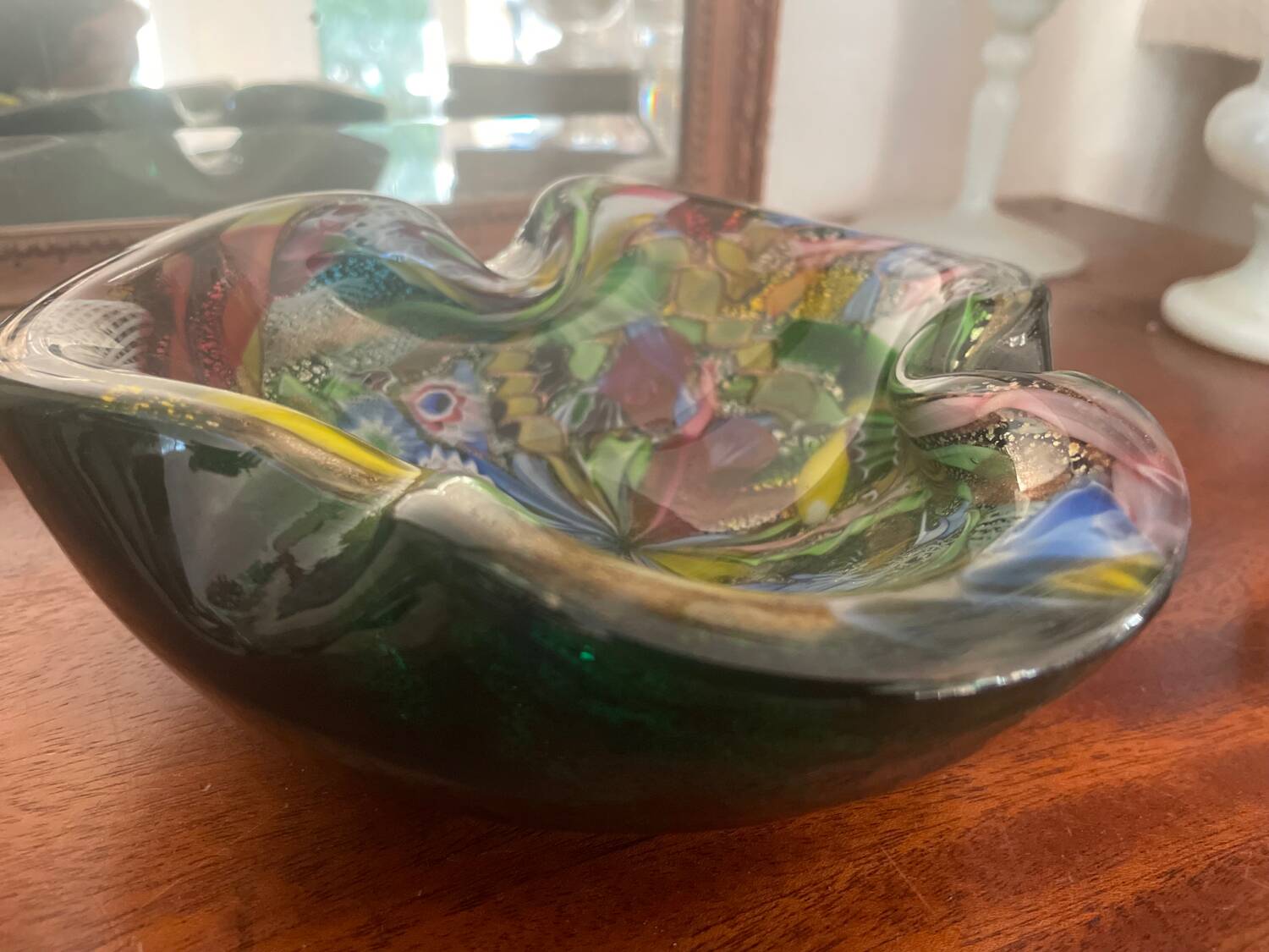 Murano “tutti frutti” AVEM pocket ashtray circa 1950