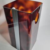 Tortoiseshell Lucite wastepaper basket by Michel Dumas for Roche Bobois, 70